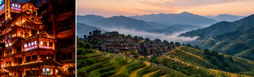 Concept illustration: terraced hillsides